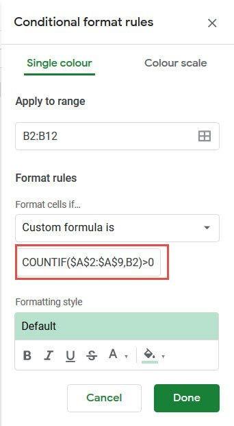 Hướng dẫn cách so sánh hai cột trong Google Sheets